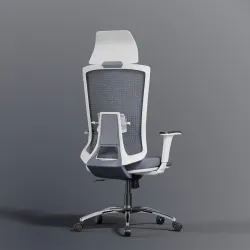 FUGO FG410 with 3 Years Warranty, Ergonomic Office Chair, Computer Chair with Adjustable Headrest, Lumbar Support, Breathable Mesh, 360° Swivel, Recline Function, and Heavy-Duty Base (White)