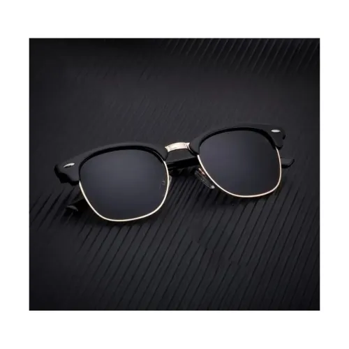 Image of Full-frame Unisex Casual Black Sunglasses 