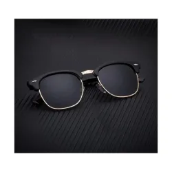 Full-frame Unisex Casual Black Sunglasses 