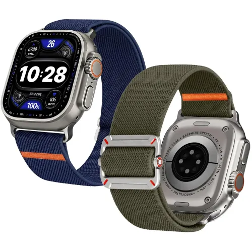 Image of Fullmosa 2-Pack Nylon Strap for Apple Watch 49(Ultra4/3/2/1) 46 45 44 42mm