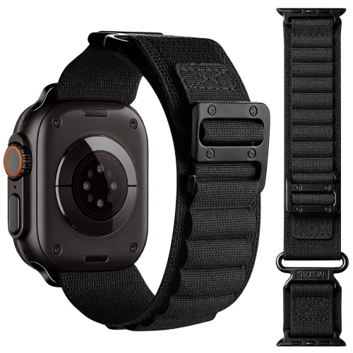 Image of Fullmosa Nylon Alpine Loop Strap for Apple Watch 49 46 45 44 42mm, Black