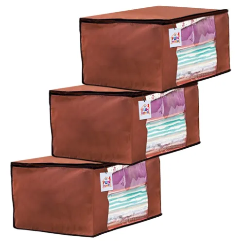 Image of Fun Homes 3 Pieces Non Woven Fabric Saree Cover