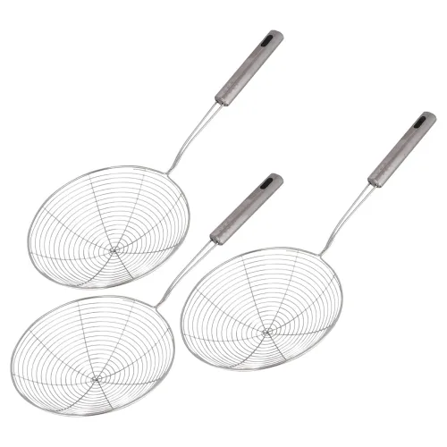 Image of Fun Homes Puri Strainer16 cm Pack of 3 (Silver)