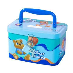 FunBlast Money Saving Tin Coin Bank with Handle, Lock and Key