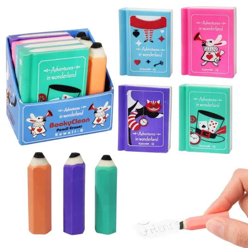 Image of FunBlast Pencil and Book Shape Erasers (Set)
