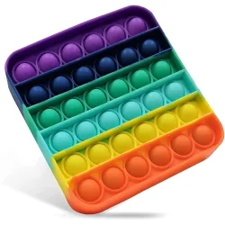 FunBlast Pop It Fidget Toy -Autism Special Needs Silicone Stress Reliever, Squeeze Sensory Toy - (Square or Round Will be Disptached)