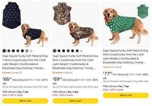 Image of Funky Soft Dog T-Shirt @ Starting ₹66