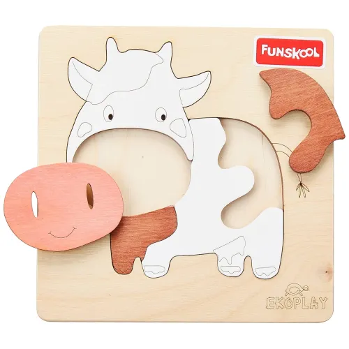 Image of Funskool Ekoplay-Happy Cow-Wooden Puzzle