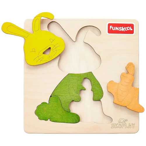 Image of Funskool Ekoplay Happy Rabbit Wooden Puzzle