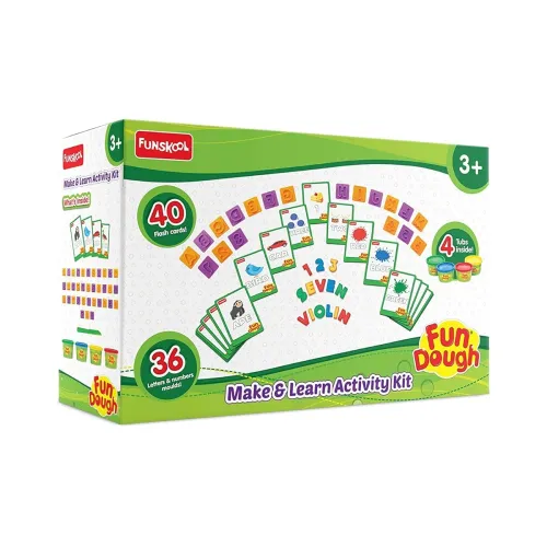 Image of Funskool Fundough Jars Make & Learn Activity Kit, Make exciting Shapes and Patterns, Multicolour, Dough, Toys for Kids, 
