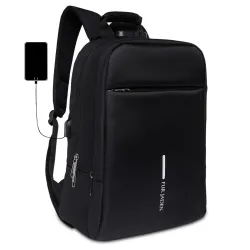 FUR JADEN Anti Theft Number Lock Backpack Bag with 15.6 Inch Laptop Compartment, USB Charging Port & Organizer Pocket fo