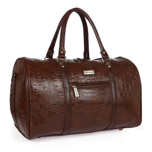 Image of Fur Jaden stylish brown travel duffle bag