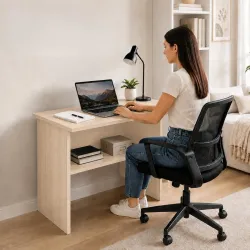 FURLAY StudyPro Wooden Laptop Table, 60x40x70 cm Compact Study Desk with Book