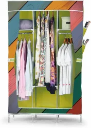 FurniGully Carbon Steel Collapsible Wardrobe