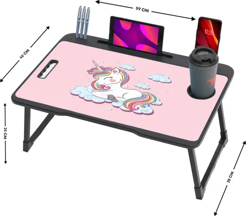 Image of FurniGully Foldable multipurpose Table Wood Portable Laptop Table