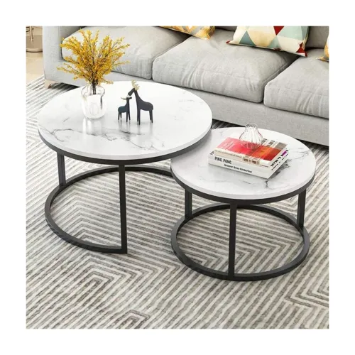 Image of Furniture Café Round Nesting Coffee Table Set of 2 