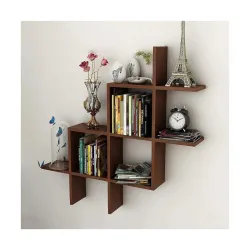 Furniture Café Wooden Wall Mounted Bookshelf 