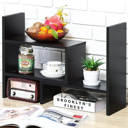 Image of Furniture Café Modern Wooden Desk Organizer Shelf