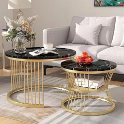 Furniture Marble Nesting Coffee Table Set