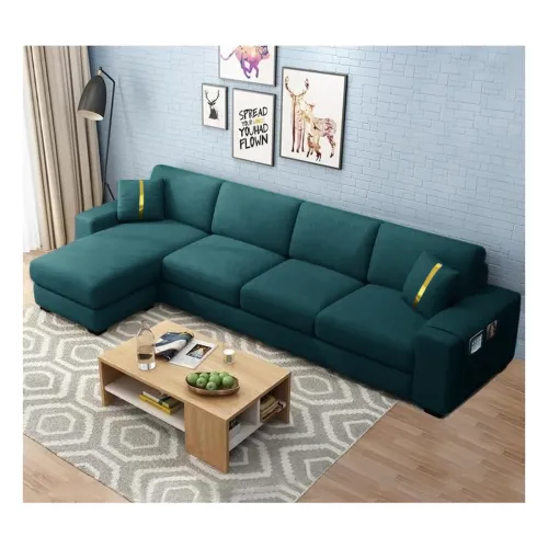 Image of FURNY Arvona L Shape Sofa Set 