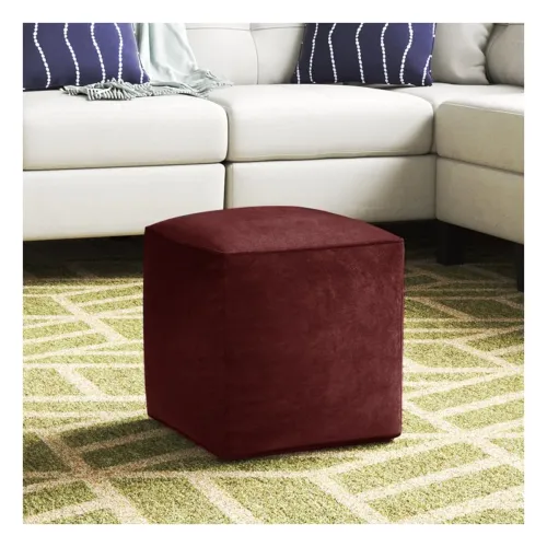 Image of FURNY Echo Pouf in Brown Fabric