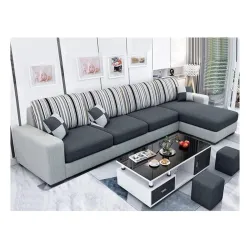 FURNY Luno 5 Seater RHS L Shape Sofa Set