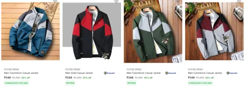Image of Futse Peno Men's Jackets at minimum 76% Discount