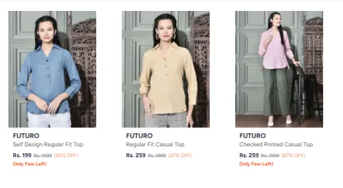 Image of Futuro Women's Collar Tops From ₹199