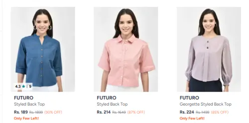 Image of Futuro Women's styled Tops From ₹189