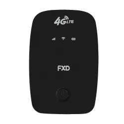 FXD High-Speed 4G LTE Wireless Dongle | Universal SIM Data Card with 150Mbps WiFi Hotspot & Long-Lasting 2100mAh Battery (Black)