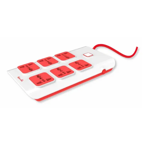 Image of Fybros Curve 6-Socket Extension Board (2m Cord, Surge Protection)