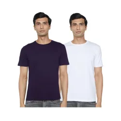 FYLTR Men's Solid T-Shirt - Half Sleeve | Round Neck | 100% Cotton | Regular Fit T-Shirt (Pack of 2)