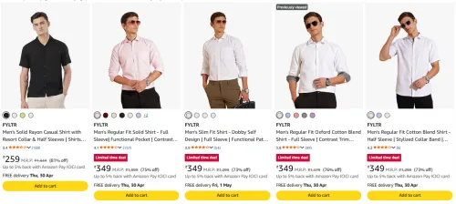 Image of FYLTR Men's shirts upto 70% discount 