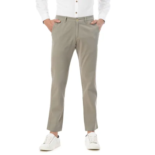 Image of FYLTR Men's Straight Fit Stretch Cotton Khaki Trousers 