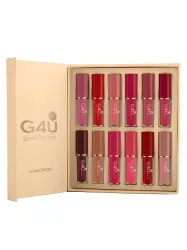 G4U Set Of 12 Ultra Stay Matte Liquid Lipstick - 2.5ml Each - Red, Nude, Mauve