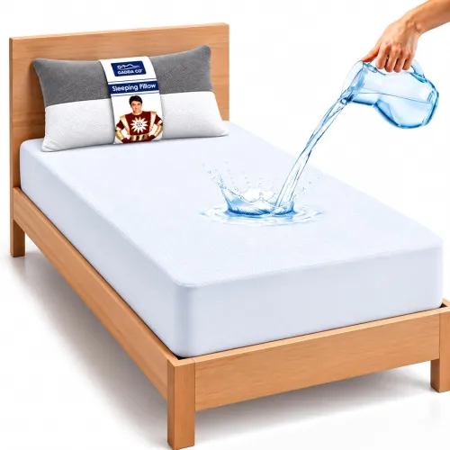 Image of GADDA CO White Single Bed Mattress Protector