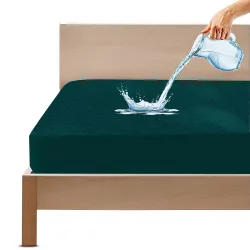 GADDA CO Cotton Feel Terry Ultra Soft 100% Waterproof Mattress Protector for Single Bed, Breathable & Hypoallergenic Mattress Cover, Single Bed Protector Cover - 78x36 inch (6.5x3 ft), Peaco...