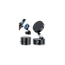 GadgetBite 360 Vacuum Magnetic Phone Holder Hands Free, Foldable Suction Mount, Strong Grip for Mirror, Shower, Gym, Car