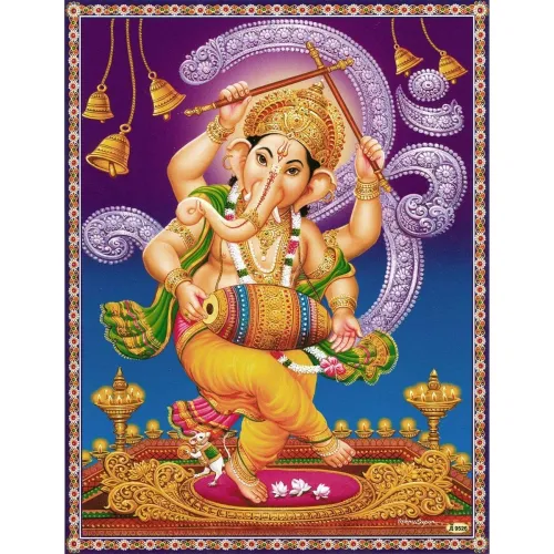 Image of GADGETS WRAP Colourful Lord Ganesha Ganpati ji Wall Vinyl Sticker 12 x 18 inches