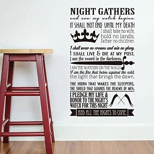 Image of Gadgets Wrap Night's Watch Oath Wall Decal for Home, Office