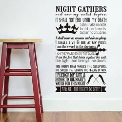 Gadgets Wrap Night's Watch Oath Wall Decal for Home, Office