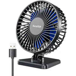 Gaiatop Small Desk Fan, 4.5 Inch Portable 3 Speeds Wind Desktop Table Cooling