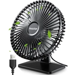 Gaiatop USB Desk Fan, 6.5 Inch Ultra-quiet, 90° Adjustment for Better Cooling, 3 Speeds Portable Mini Powerful Desktop T