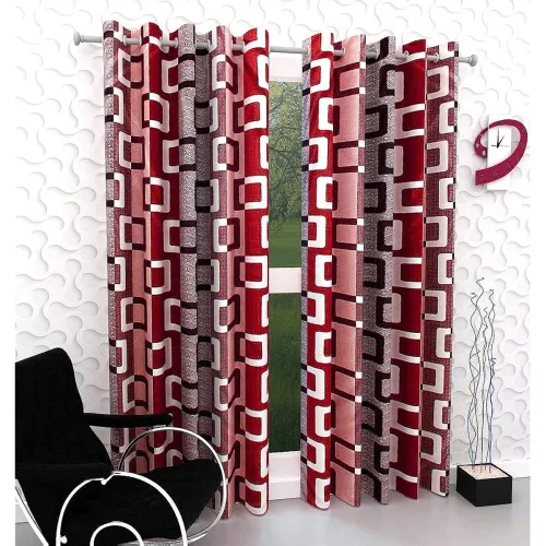 Image of Galaxy Home Decor Box Printed Polyester Curtains Pack of 2,