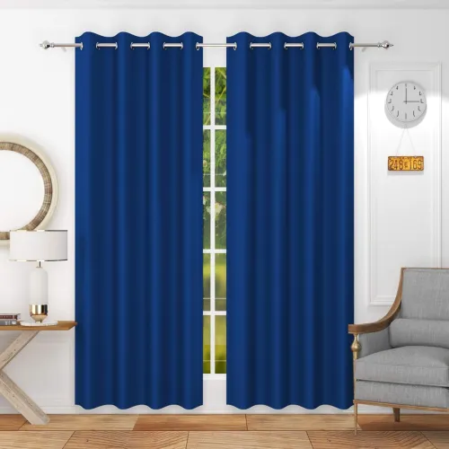 Image of Galaxy Home Decor Opaque Door Curtains 9ft Blue