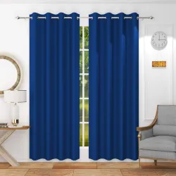 Galaxy Home Decor Opaque Door Curtains 9ft Blue