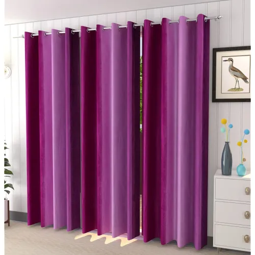 Image of Galaxy Home Decor Premium Print Polyester Plain Curtains for Window 5 Feet, Pack of 3, Purple (Purple, 5 Feet (3Pc))