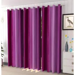 Galaxy Home Decor Premium Print Polyester Plain Curtains for Window 5 Feet, Pack of 3, Purple (Purple, 5 Feet (3Pc))