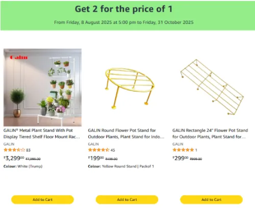 Image of GALIN Plant Pot & Stand Buy 1 Get 1 Free