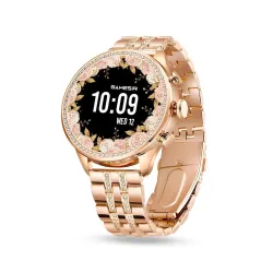 GameSir Premium Luxurious Gen 12 Smartwatch, 1.69\' AMOLED Display Activity Tracker, Bluetooth Calling, Customizable Watch Faces, Water Resistant Smartwatch for Women & Girls (Diamond Gold)